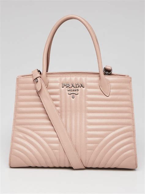 Prada Beige Quilted Soft Impunture Leather Diagramme Tote 